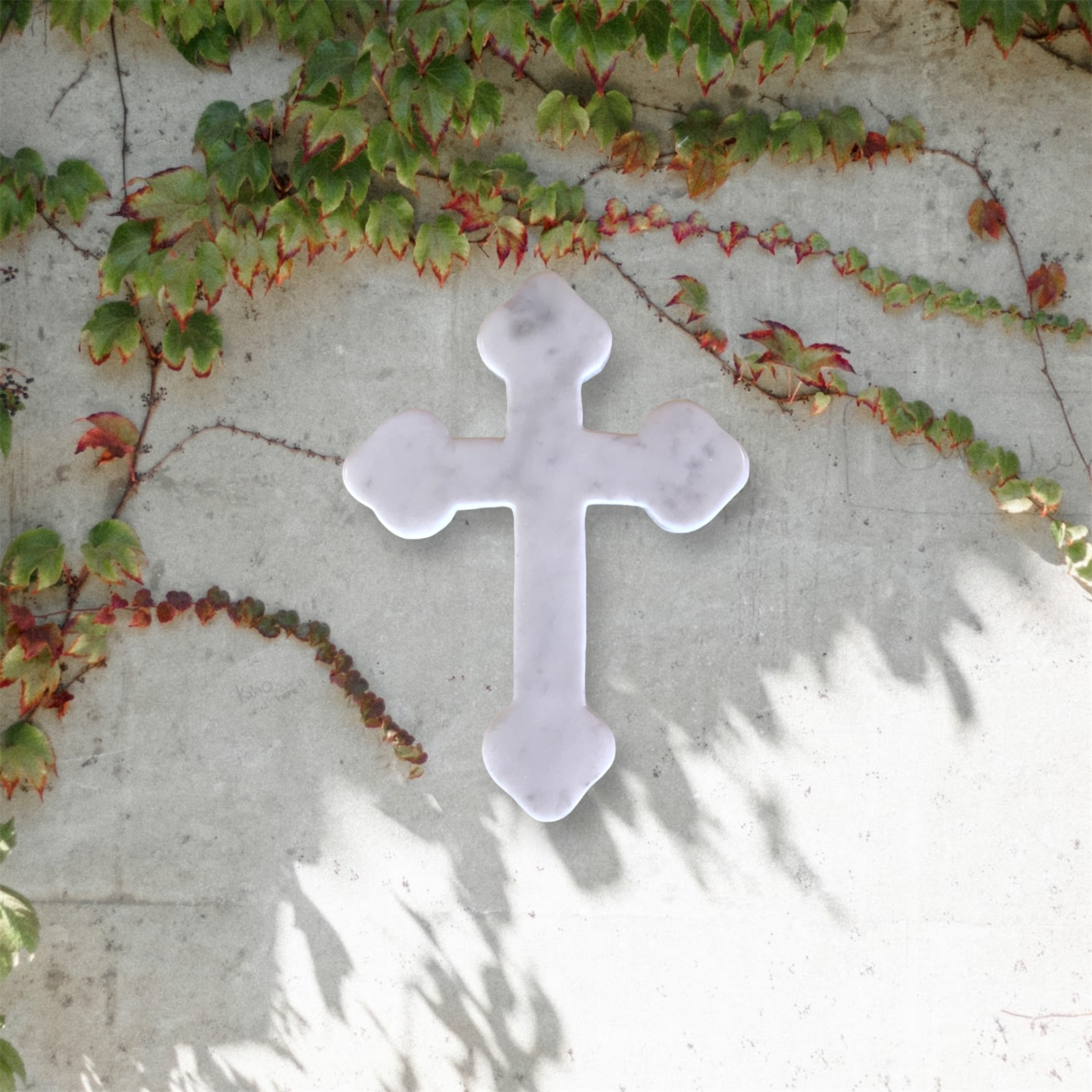 St. Rosalia Marble Cross-White